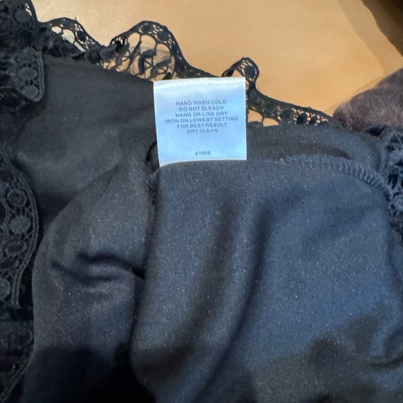 Aqua Dress Mini Crochet Black Lace Long Sleeve Mockneck Dress Runs Tight - Picture 9 of 9